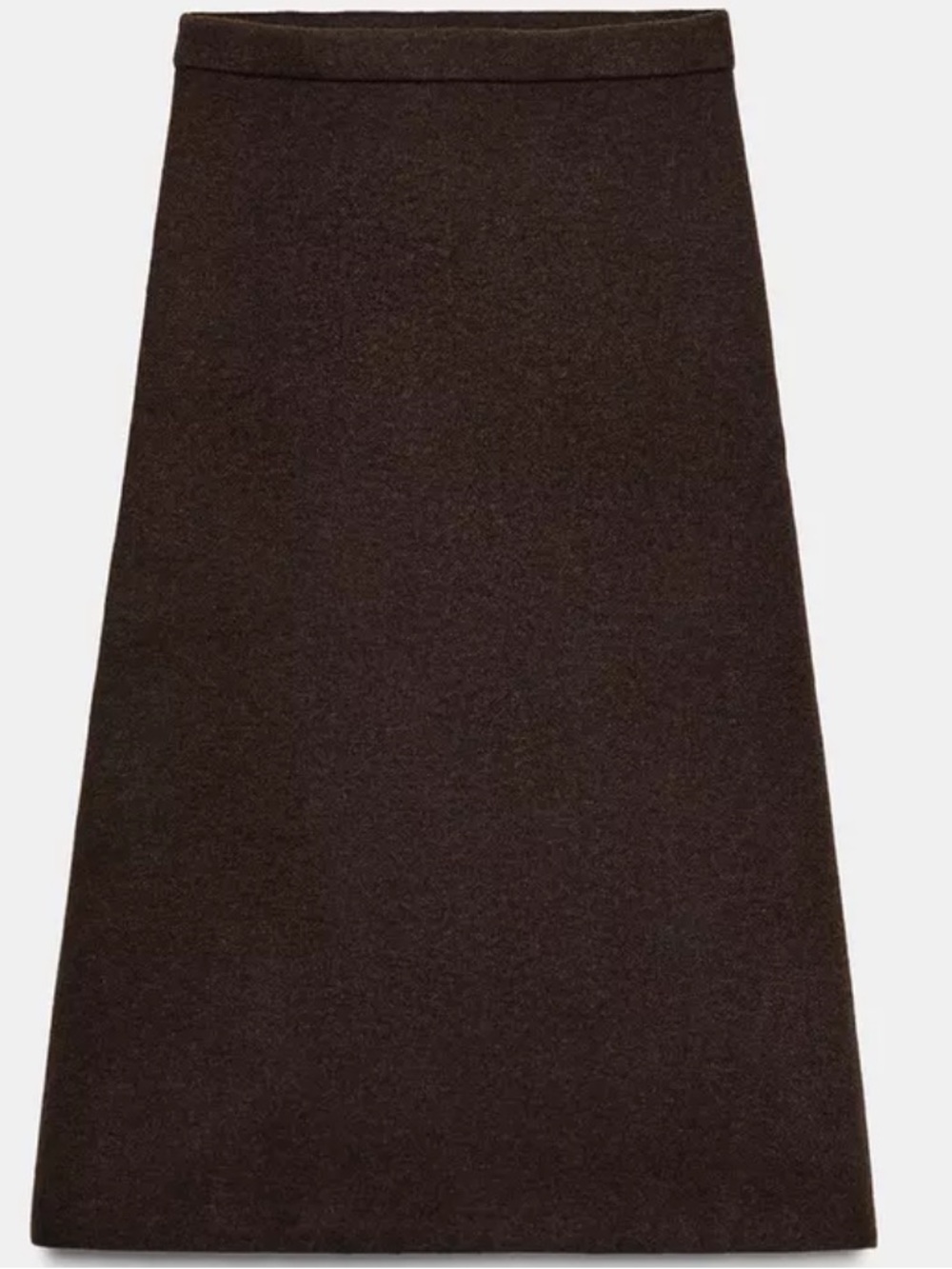 ZARA NWT Brown Wool Blend Knit Top & A-Line Midi Skirt Matching Set M - Picture 9 of 10